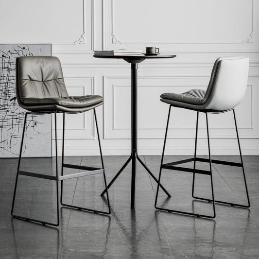 Coffee Shop Low Back Scandinavian Stool Matte Finish Upholstered Bar Stools Clearhalo 'Bar Furniture' 'Bar Stools' 'bar_stools' 'furn' 'furn_bar_stools' 'Furniture' 'furniture_bar_stools' 'Kitchen & Dining Furniture' 4984829