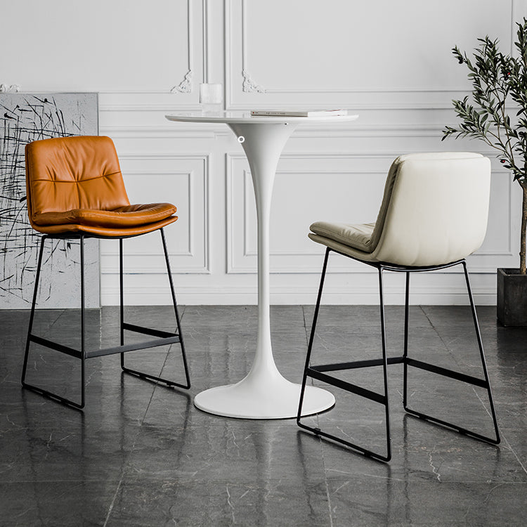 Coffee Shop Low Back Scandinavian Stool Matte Finish Upholstered Bar Stools Clearhalo 'Bar Furniture' 'Bar Stools' 'bar_stools' 'furn' 'furn_bar_stools' 'Furniture' 'furniture_bar_stools' 'Kitchen & Dining Furniture' 4984830