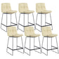 Coffee Shop Low Back Scandinavian Stool Matte Finish Upholstered Bar Stools Beige 6 Piece Set Counter Stool(26"H) Clearhalo 'Bar Furniture' 'Bar Stools' 'bar_stools' 'furn' 'furn_bar_stools' 'Furniture' 'furniture_bar_stools' 'Kitchen & Dining Furniture' 4984831