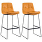 Coffee Shop Low Back Scandinavian Stool Matte Finish Upholstered Bar Stools Orange 2 Piece Set Bar Stool(30"H) Clearhalo 'Bar Furniture' 'Bar Stools' 'bar_stools' 'furn' 'furn_bar_stools' 'Furniture' 'furniture_bar_stools' 'Kitchen & Dining Furniture' 4984832