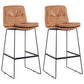Coffee Shop Low Back Scandinavian Stool Matte Finish Upholstered Bar Stools Brown 2 Piece Set Bar Stool(30"H) Clearhalo 'Bar Furniture' 'Bar Stools' 'bar_stools' 'furn' 'furn_bar_stools' 'Furniture' 'furniture_bar_stools' 'Kitchen & Dining Furniture' 4984839
