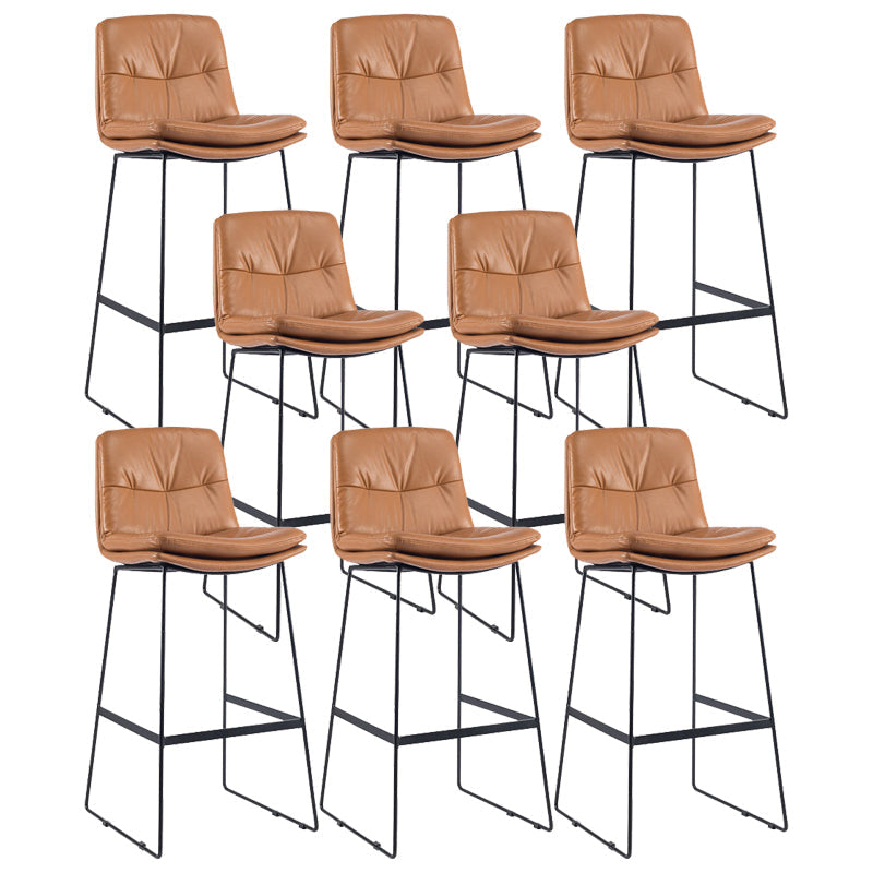Coffee Shop Low Back Scandinavian Stool Matte Finish Upholstered Bar Stools Brown 8 Piece Set Bar Stool(30"H) Clearhalo 'Bar Furniture' 'Bar Stools' 'bar_stools' 'furn' 'furn_bar_stools' 'Furniture' 'furniture_bar_stools' 'Kitchen & Dining Furniture' 4984840