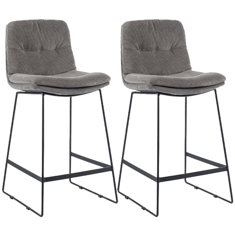 Coffee Shop Low Back Scandinavian Stool Matte Finish Upholstered Bar Stools Silver Gray 2 Piece Set Counter Stool(26"H) Clearhalo 'Bar Furniture' 'Bar Stools' 'bar_stools' 'furn' 'furn_bar_stools' 'Furniture' 'furniture_bar_stools' 'Kitchen & Dining Furniture' 4984843