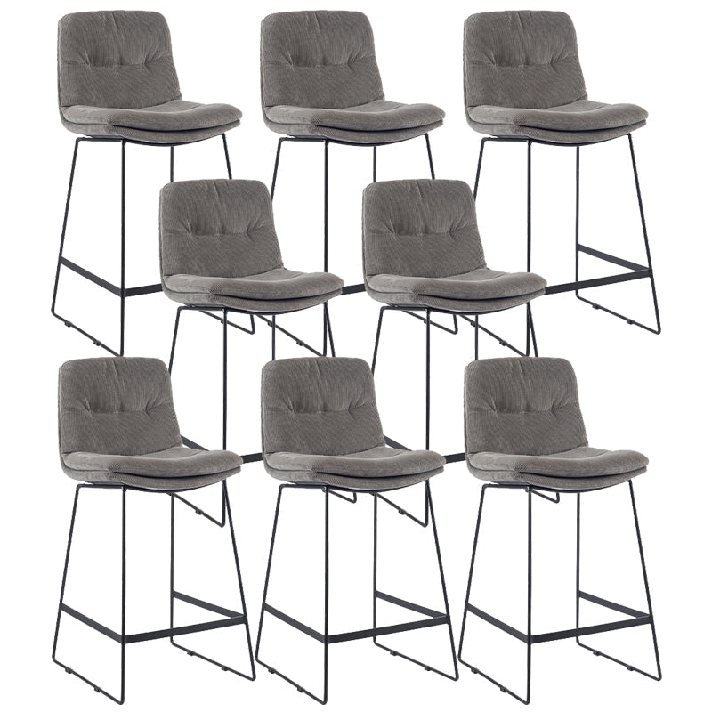 Coffee Shop Low Back Scandinavian Stool Matte Finish Upholstered Bar Stools Silver Gray 8 Piece Set Counter Stool(26"H) Clearhalo 'Bar Furniture' 'Bar Stools' 'bar_stools' 'furn' 'furn_bar_stools' 'Furniture' 'furniture_bar_stools' 'Kitchen & Dining Furniture' 4984844