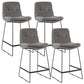 Coffee Shop Low Back Scandinavian Stool Matte Finish Upholstered Bar Stools Silver Gray 4 Piece Set Counter Stool(26"H) Clearhalo 'Bar Furniture' 'Bar Stools' 'bar_stools' 'furn' 'furn_bar_stools' 'Furniture' 'furniture_bar_stools' 'Kitchen & Dining Furniture' 4984845