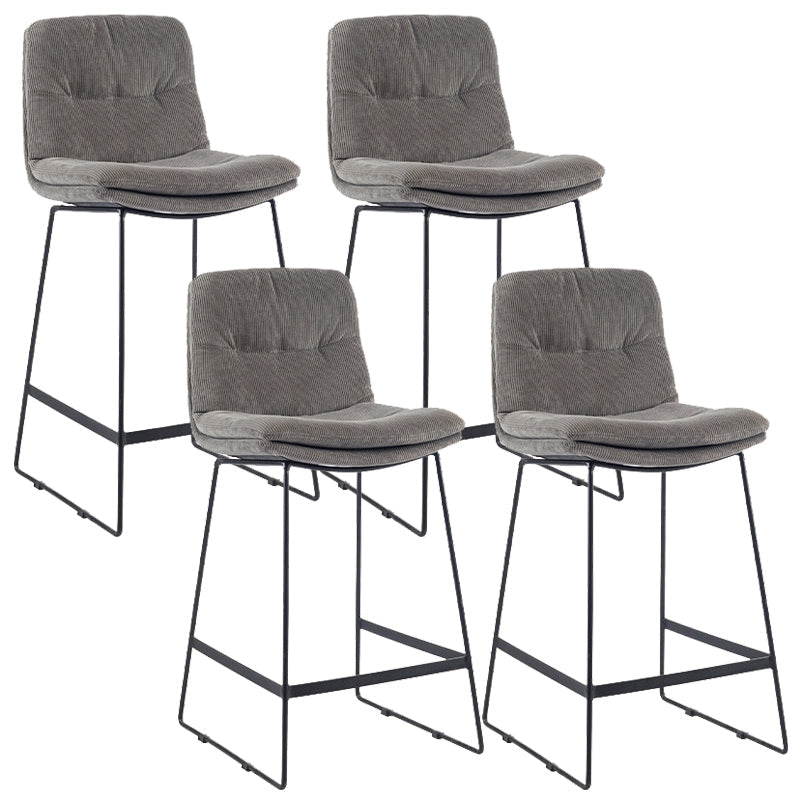 Coffee Shop Low Back Scandinavian Stool Matte Finish Upholstered Bar Stools Silver Gray 4 Piece Set Counter Stool(26"H) Clearhalo 'Bar Furniture' 'Bar Stools' 'bar_stools' 'furn' 'furn_bar_stools' 'Furniture' 'furniture_bar_stools' 'Kitchen & Dining Furniture' 4984845