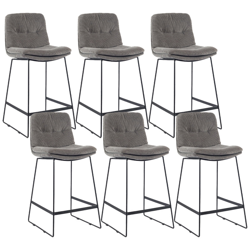 Coffee Shop Low Back Scandinavian Stool Matte Finish Upholstered Bar Stools Silver Gray 6 Piece Set Counter Stool(26"H) Clearhalo 'Bar Furniture' 'Bar Stools' 'bar_stools' 'furn' 'furn_bar_stools' 'Furniture' 'furniture_bar_stools' 'Kitchen & Dining Furniture' 4984846