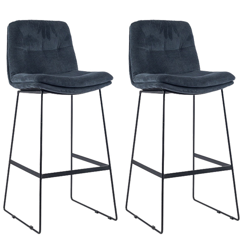 Coffee Shop Low Back Scandinavian Stool Matte Finish Upholstered Bar Stools Navy Blue 2 Piece Set Bar Stool(30"H) Clearhalo 'Bar Furniture' 'Bar Stools' 'bar_stools' 'furn' 'furn_bar_stools' 'Furniture' 'furniture_bar_stools' 'Kitchen & Dining Furniture' 4984847