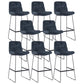 Coffee Shop Low Back Scandinavian Stool Matte Finish Upholstered Bar Stools Navy Blue 8 Piece Set Bar Stool(30"H) Clearhalo 'Bar Furniture' 'Bar Stools' 'bar_stools' 'furn' 'furn_bar_stools' 'Furniture' 'furniture_bar_stools' 'Kitchen & Dining Furniture' 4984848