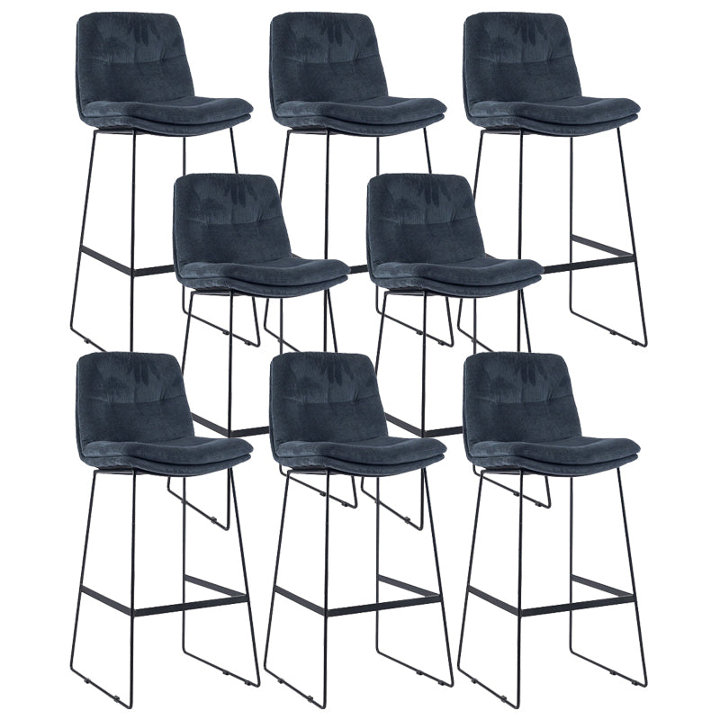 Coffee Shop Low Back Scandinavian Stool Matte Finish Upholstered Bar Stools Navy Blue 8 Piece Set Bar Stool(30"H) Clearhalo 'Bar Furniture' 'Bar Stools' 'bar_stools' 'furn' 'furn_bar_stools' 'Furniture' 'furniture_bar_stools' 'Kitchen & Dining Furniture' 4984848