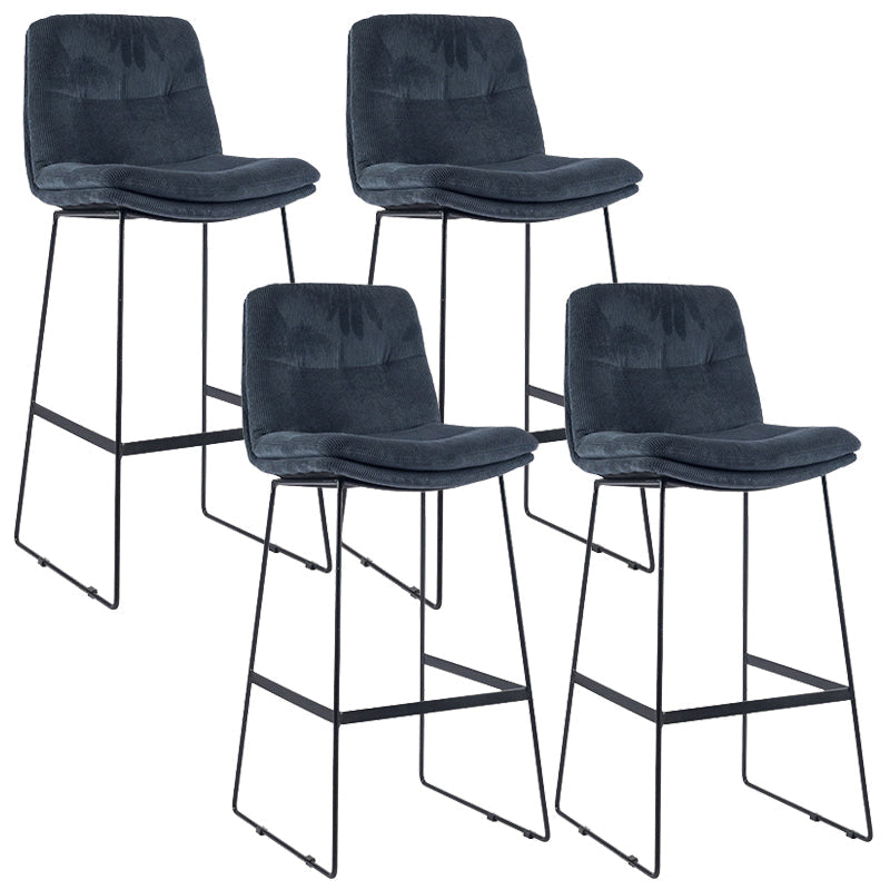 Coffee Shop Low Back Scandinavian Stool Matte Finish Upholstered Bar Stools Navy Blue 4 Piece Set Bar Stool(30"H) Clearhalo 'Bar Furniture' 'Bar Stools' 'bar_stools' 'furn' 'furn_bar_stools' 'Furniture' 'furniture_bar_stools' 'Kitchen & Dining Furniture' 4984849