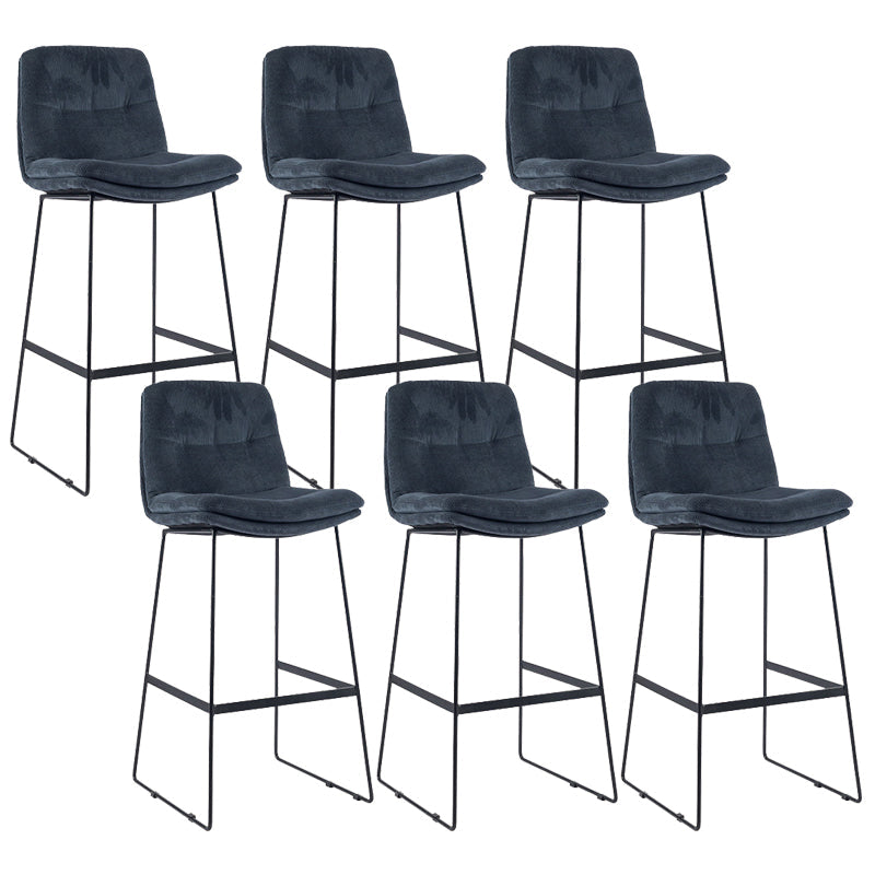 Coffee Shop Low Back Scandinavian Stool Matte Finish Upholstered Bar Stools Navy Blue 6 Piece Set Bar Stool(30"H) Clearhalo 'Bar Furniture' 'Bar Stools' 'bar_stools' 'furn' 'furn_bar_stools' 'Furniture' 'furniture_bar_stools' 'Kitchen & Dining Furniture' 4984850