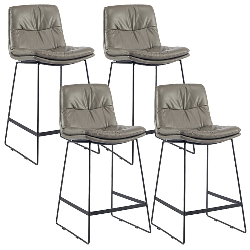 Coffee Shop Low Back Scandinavian Stool Matte Finish Upholstered Bar Stools Dark Gray 4 Piece Set Counter Stool(26"H) Clearhalo 'Bar Furniture' 'Bar Stools' 'bar_stools' 'furn' 'furn_bar_stools' 'Furniture' 'furniture_bar_stools' 'Kitchen & Dining Furniture' 4984853