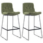 Coffee Shop Low Back Scandinavian Stool Matte Finish Upholstered Bar Stools Blackish Green 2 Piece Set Bar Stool(30"H) Clearhalo 'Bar Furniture' 'Bar Stools' 'bar_stools' 'furn' 'furn_bar_stools' 'Furniture' 'furniture_bar_stools' 'Kitchen & Dining Furniture' 4984855