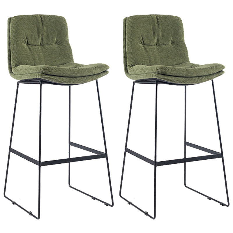 Coffee Shop Low Back Scandinavian Stool Matte Finish Upholstered Bar Stools Blackish Green 2 Piece Set Bar Stool(30"H) Clearhalo 'Bar Furniture' 'Bar Stools' 'bar_stools' 'furn' 'furn_bar_stools' 'Furniture' 'furniture_bar_stools' 'Kitchen & Dining Furniture' 4984855