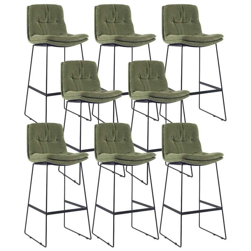 Coffee Shop Low Back Scandinavian Stool Matte Finish Upholstered Bar Stools Blackish Green 8 Piece Set Bar Stool(30"H) Clearhalo 'Bar Furniture' 'Bar Stools' 'bar_stools' 'furn' 'furn_bar_stools' 'Furniture' 'furniture_bar_stools' 'Kitchen & Dining Furniture' 4984856