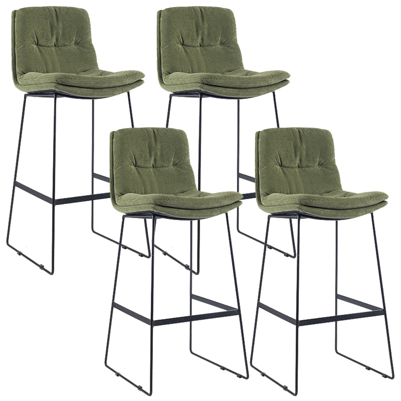 Coffee Shop Low Back Scandinavian Stool Matte Finish Upholstered Bar Stools Blackish Green 4 Piece Set Bar Stool(30"H) Clearhalo 'Bar Furniture' 'Bar Stools' 'bar_stools' 'furn' 'furn_bar_stools' 'Furniture' 'furniture_bar_stools' 'Kitchen & Dining Furniture' 4984857