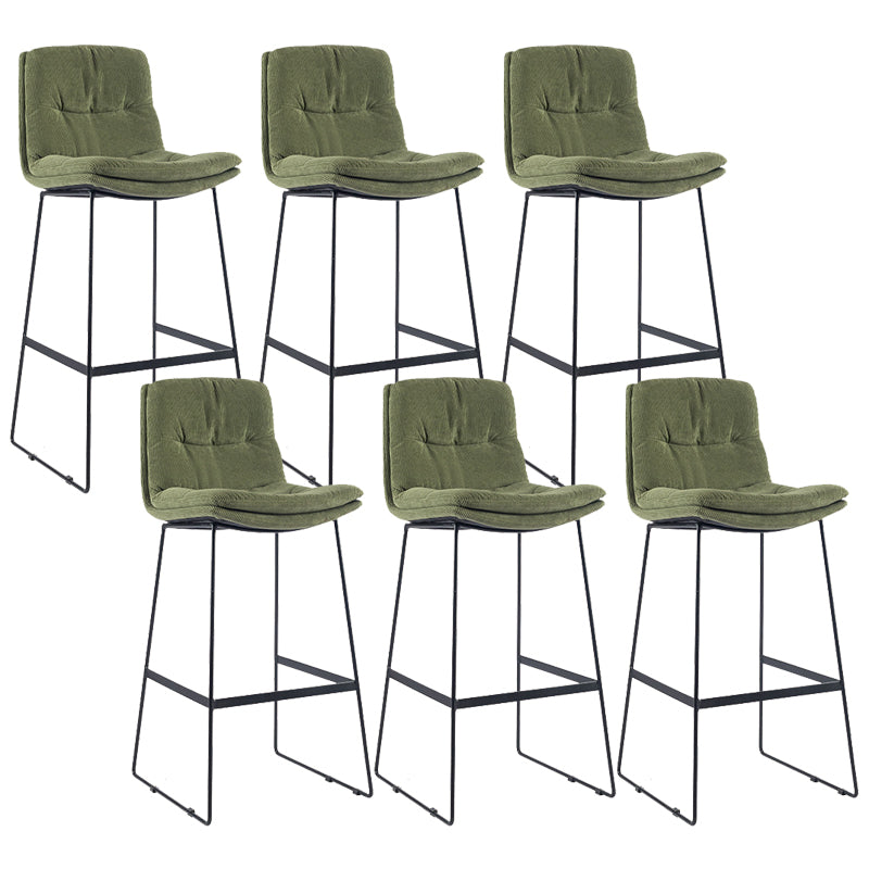 Coffee Shop Low Back Scandinavian Stool Matte Finish Upholstered Bar Stools Blackish Green 6 Piece Set Bar Stool(30"H) Clearhalo 'Bar Furniture' 'Bar Stools' 'bar_stools' 'furn' 'furn_bar_stools' 'Furniture' 'furniture_bar_stools' 'Kitchen & Dining Furniture' 4984858