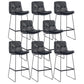 Coffee Shop Low Back Scandinavian Stool Matte Finish Upholstered Bar Stools Black 8 Piece Set Bar Stool(30"H) Clearhalo 'Bar Furniture' 'Bar Stools' 'bar_stools' 'furn' 'furn_bar_stools' 'Furniture' 'furniture_bar_stools' 'Kitchen & Dining Furniture' 4984860