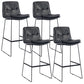 Coffee Shop Low Back Scandinavian Stool Matte Finish Upholstered Bar Stools Black 4 Piece Set Bar Stool(30"H) Clearhalo 'Bar Furniture' 'Bar Stools' 'bar_stools' 'furn' 'furn_bar_stools' 'Furniture' 'furniture_bar_stools' 'Kitchen & Dining Furniture' 4984861