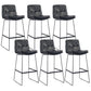 Coffee Shop Low Back Scandinavian Stool Matte Finish Upholstered Bar Stools Black 6 Piece Set Bar Stool(30"H) Clearhalo 'Bar Furniture' 'Bar Stools' 'bar_stools' 'furn' 'furn_bar_stools' 'Furniture' 'furniture_bar_stools' 'Kitchen & Dining Furniture' 4984862