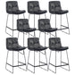 Coffee Shop Low Back Scandinavian Stool Matte Finish Upholstered Bar Stools Black 8 Piece Set Counter Stool(26"H) Clearhalo 'Bar Furniture' 'Bar Stools' 'bar_stools' 'furn' 'furn_bar_stools' 'Furniture' 'furniture_bar_stools' 'Kitchen & Dining Furniture' 4984868