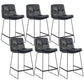 Coffee Shop Low Back Scandinavian Stool Matte Finish Upholstered Bar Stools Black 6 Piece Set Counter Stool(26"H) Clearhalo 'Bar Furniture' 'Bar Stools' 'bar_stools' 'furn' 'furn_bar_stools' 'Furniture' 'furniture_bar_stools' 'Kitchen & Dining Furniture' 4984870