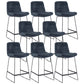 Coffee Shop Low Back Scandinavian Stool Matte Finish Upholstered Bar Stools Navy Blue 8 Piece Set Counter Stool(26"H) Clearhalo 'Bar Furniture' 'Bar Stools' 'bar_stools' 'furn' 'furn_bar_stools' 'Furniture' 'furniture_bar_stools' 'Kitchen & Dining Furniture' 4984872