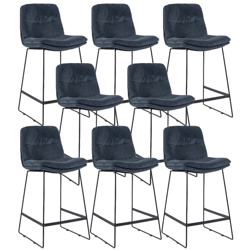 Coffee Shop Low Back Scandinavian Stool Matte Finish Upholstered Bar Stools Navy Blue 8 Piece Set Counter Stool(26"H) Clearhalo 'Bar Furniture' 'Bar Stools' 'bar_stools' 'furn' 'furn_bar_stools' 'Furniture' 'furniture_bar_stools' 'Kitchen & Dining Furniture' 4984872