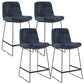 Coffee Shop Low Back Scandinavian Stool Matte Finish Upholstered Bar Stools Navy Blue 4 Piece Set Counter Stool(26"H) Clearhalo 'Bar Furniture' 'Bar Stools' 'bar_stools' 'furn' 'furn_bar_stools' 'Furniture' 'furniture_bar_stools' 'Kitchen & Dining Furniture' 4984873