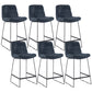 Coffee Shop Low Back Scandinavian Stool Matte Finish Upholstered Bar Stools Navy Blue 6 Piece Set Counter Stool(26"H) Clearhalo 'Bar Furniture' 'Bar Stools' 'bar_stools' 'furn' 'furn_bar_stools' 'Furniture' 'furniture_bar_stools' 'Kitchen & Dining Furniture' 4984874