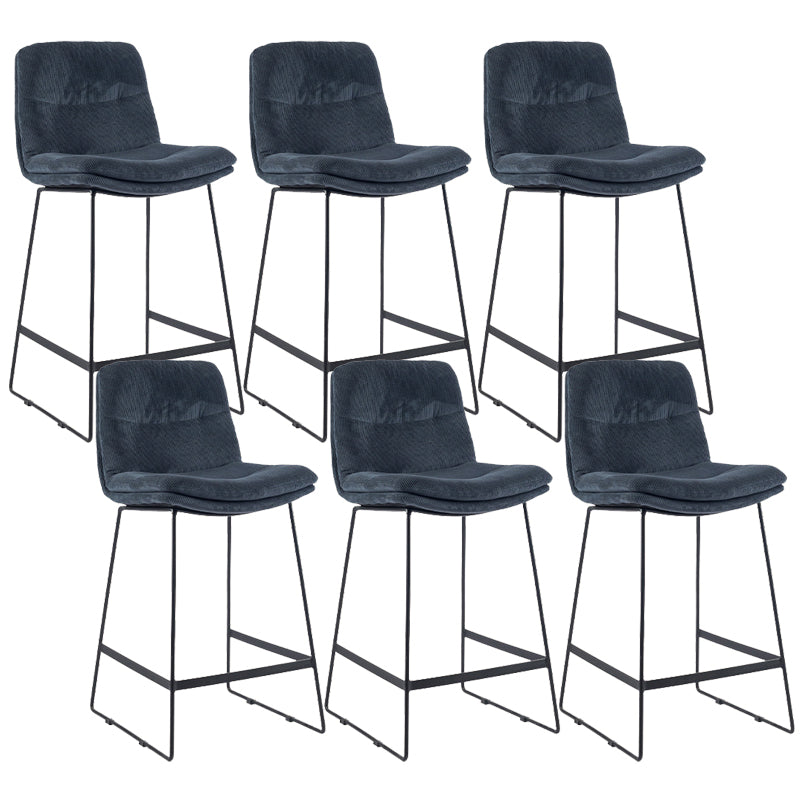 Coffee Shop Low Back Scandinavian Stool Matte Finish Upholstered Bar Stools Navy Blue 6 Piece Set Counter Stool(26"H) Clearhalo 'Bar Furniture' 'Bar Stools' 'bar_stools' 'furn' 'furn_bar_stools' 'Furniture' 'furniture_bar_stools' 'Kitchen & Dining Furniture' 4984874