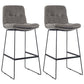 Coffee Shop Low Back Scandinavian Stool Matte Finish Upholstered Bar Stools Silver Gray 2 Piece Set Bar Stool(30"H) Clearhalo 'Bar Furniture' 'Bar Stools' 'bar_stools' 'furn' 'furn_bar_stools' 'Furniture' 'furniture_bar_stools' 'Kitchen & Dining Furniture' 4984875