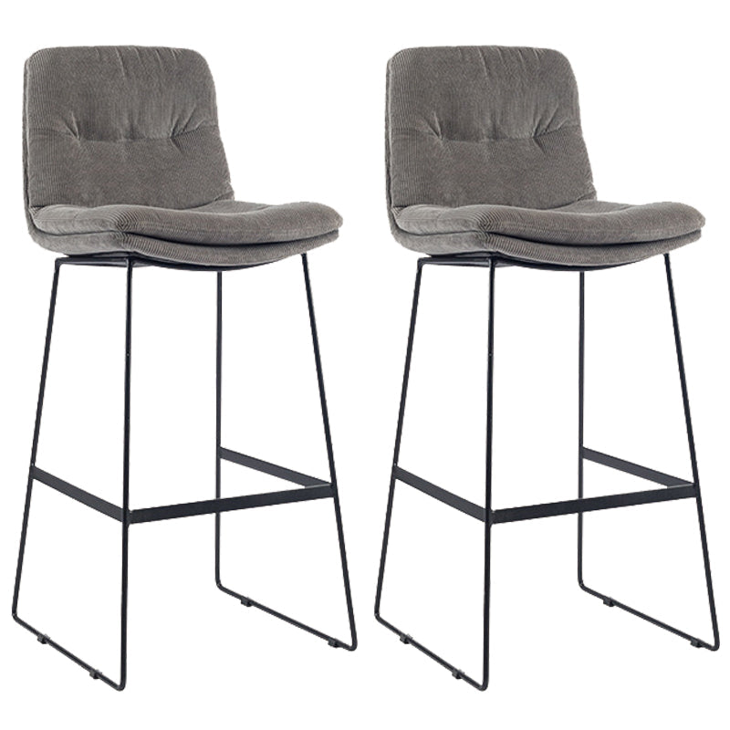 Coffee Shop Low Back Scandinavian Stool Matte Finish Upholstered Bar Stools Silver Gray 2 Piece Set Bar Stool(30"H) Clearhalo 'Bar Furniture' 'Bar Stools' 'bar_stools' 'furn' 'furn_bar_stools' 'Furniture' 'furniture_bar_stools' 'Kitchen & Dining Furniture' 4984875
