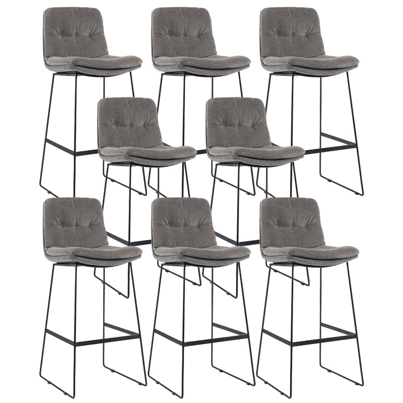 Coffee Shop Low Back Scandinavian Stool Matte Finish Upholstered Bar Stools Silver Gray 8 Piece Set Bar Stool(30"H) Clearhalo 'Bar Furniture' 'Bar Stools' 'bar_stools' 'furn' 'furn_bar_stools' 'Furniture' 'furniture_bar_stools' 'Kitchen & Dining Furniture' 4984876