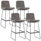 Coffee Shop Low Back Scandinavian Stool Matte Finish Upholstered Bar Stools Silver Gray 4 Piece Set Bar Stool(30"H) Clearhalo 'Bar Furniture' 'Bar Stools' 'bar_stools' 'furn' 'furn_bar_stools' 'Furniture' 'furniture_bar_stools' 'Kitchen & Dining Furniture' 4984877