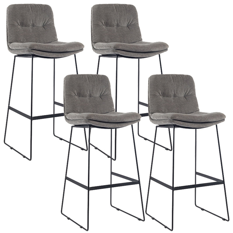 Coffee Shop Low Back Scandinavian Stool Matte Finish Upholstered Bar Stools Silver Gray 4 Piece Set Bar Stool(30"H) Clearhalo 'Bar Furniture' 'Bar Stools' 'bar_stools' 'furn' 'furn_bar_stools' 'Furniture' 'furniture_bar_stools' 'Kitchen & Dining Furniture' 4984877