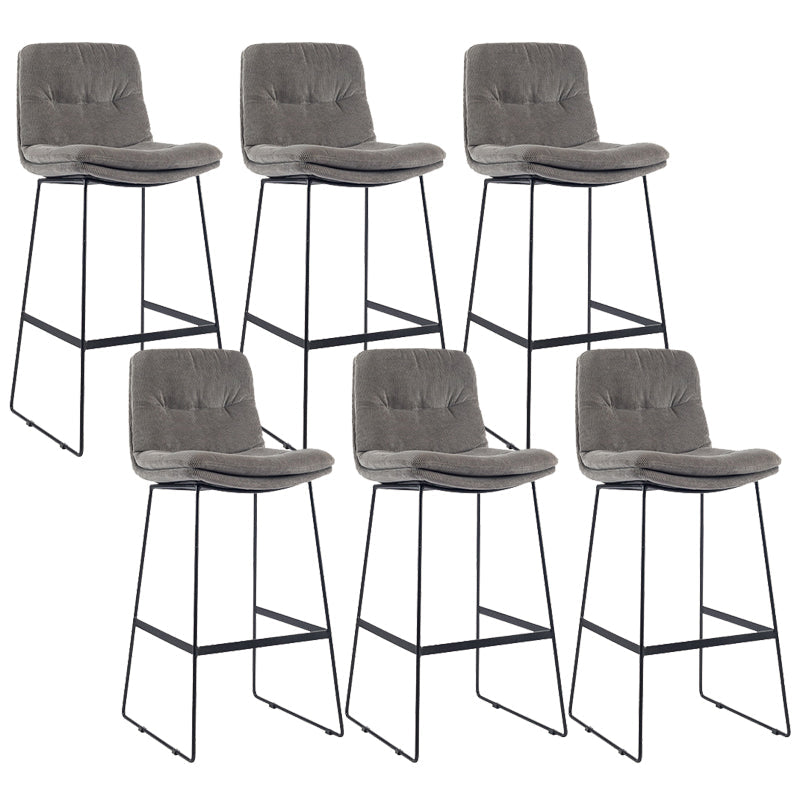 Coffee Shop Low Back Scandinavian Stool Matte Finish Upholstered Bar Stools Silver Gray 6 Piece Set Bar Stool(30"H) Clearhalo 'Bar Furniture' 'Bar Stools' 'bar_stools' 'furn' 'furn_bar_stools' 'Furniture' 'furniture_bar_stools' 'Kitchen & Dining Furniture' 4984878