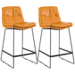 Coffee Shop Low Back Scandinavian Stool Matte Finish Upholstered Bar Stools Orange 2 Piece Set Counter Stool(26"H) Clearhalo 'Bar Furniture' 'Bar Stools' 'bar_stools' 'furn' 'furn_bar_stools' 'Furniture' 'furniture_bar_stools' 'Kitchen & Dining Furniture' 4984879