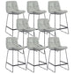 Coffee Shop Low Back Scandinavian Stool Matte Finish Upholstered Bar Stools Light Gray 8 Piece Set Counter Stool(26"H) Clearhalo 'Bar Furniture' 'Bar Stools' 'bar_stools' 'furn' 'furn_bar_stools' 'Furniture' 'furniture_bar_stools' 'Kitchen & Dining Furniture' 4984884