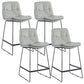 Coffee Shop Low Back Scandinavian Stool Matte Finish Upholstered Bar Stools Light Gray 4 Piece Set Counter Stool(26"H) Clearhalo 'Bar Furniture' 'Bar Stools' 'bar_stools' 'furn' 'furn_bar_stools' 'Furniture' 'furniture_bar_stools' 'Kitchen & Dining Furniture' 4984885