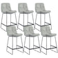 Coffee Shop Low Back Scandinavian Stool Matte Finish Upholstered Bar Stools Light Gray 6 Piece Set Counter Stool(26"H) Clearhalo 'Bar Furniture' 'Bar Stools' 'bar_stools' 'furn' 'furn_bar_stools' 'Furniture' 'furniture_bar_stools' 'Kitchen & Dining Furniture' 4984886