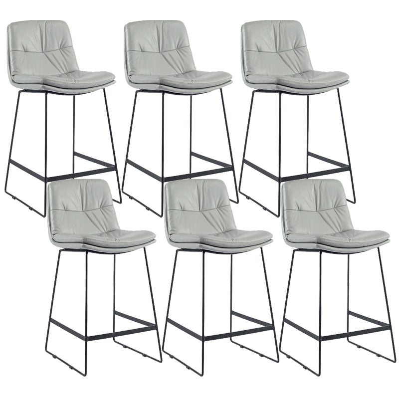 Coffee Shop Low Back Scandinavian Stool Matte Finish Upholstered Bar Stools Light Gray 6 Piece Set Counter Stool(26"H) Clearhalo 'Bar Furniture' 'Bar Stools' 'bar_stools' 'furn' 'furn_bar_stools' 'Furniture' 'furniture_bar_stools' 'Kitchen & Dining Furniture' 4984886
