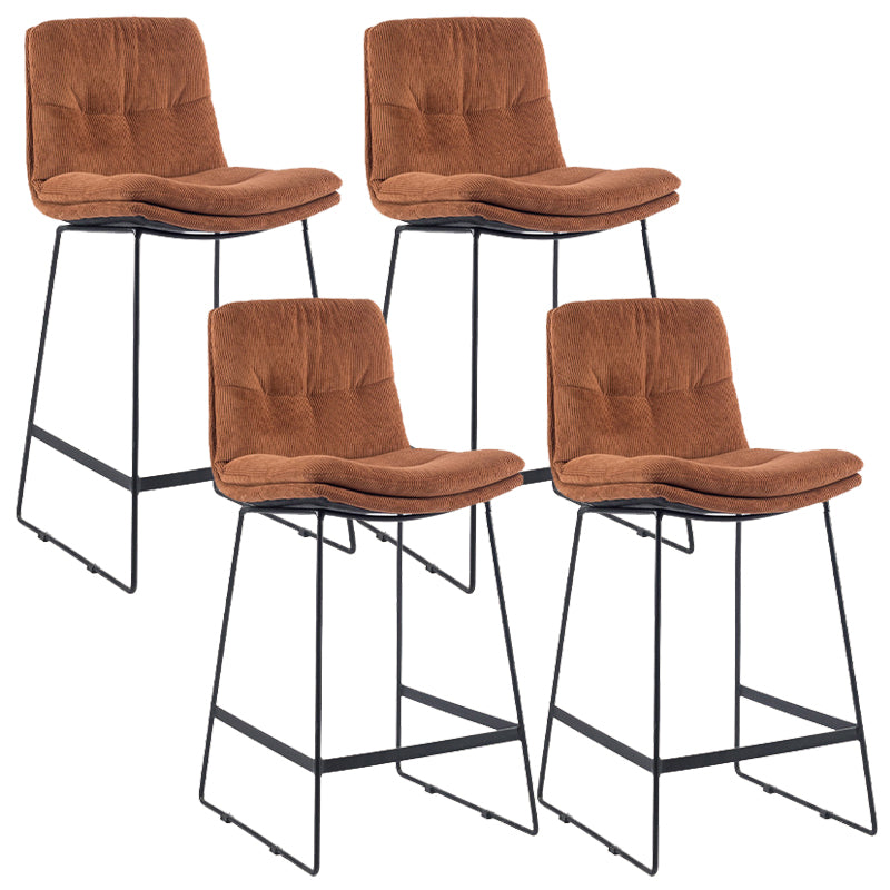 Coffee Shop Low Back Scandinavian Stool Matte Finish Upholstered Bar Stools Red Brown 4 Piece Set Counter Stool(26"H) Clearhalo 'Bar Furniture' 'Bar Stools' 'bar_stools' 'furn' 'furn_bar_stools' 'Furniture' 'furniture_bar_stools' 'Kitchen & Dining Furniture' 4984889