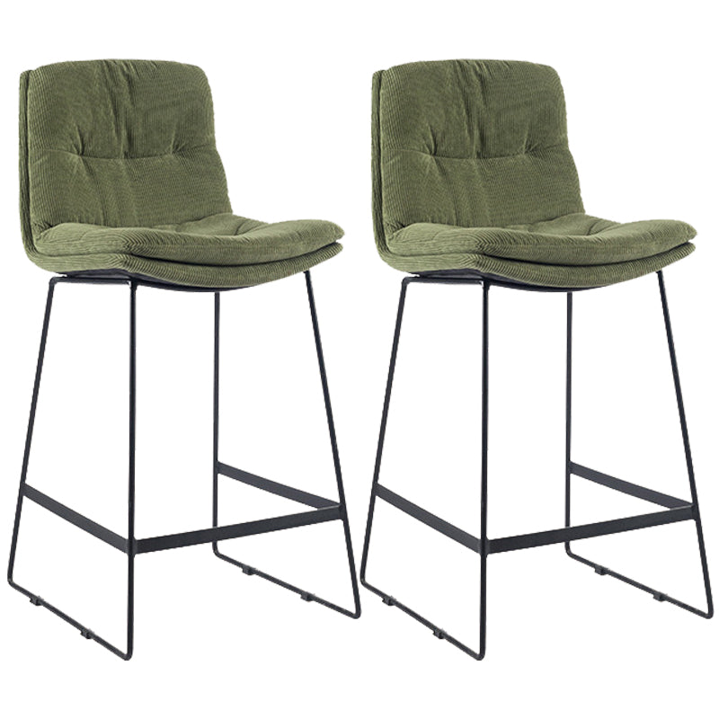 Coffee Shop Low Back Scandinavian Stool Matte Finish Upholstered Bar Stools Blackish Green 2 Piece Set Counter Stool(26"H) Clearhalo 'Bar Furniture' 'Bar Stools' 'bar_stools' 'furn' 'furn_bar_stools' 'Furniture' 'furniture_bar_stools' 'Kitchen & Dining Furniture' 4984891