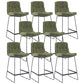 Coffee Shop Low Back Scandinavian Stool Matte Finish Upholstered Bar Stools Blackish Green 8 Piece Set Counter Stool(26"H) Clearhalo 'Bar Furniture' 'Bar Stools' 'bar_stools' 'furn' 'furn_bar_stools' 'Furniture' 'furniture_bar_stools' 'Kitchen & Dining Furniture' 4984892