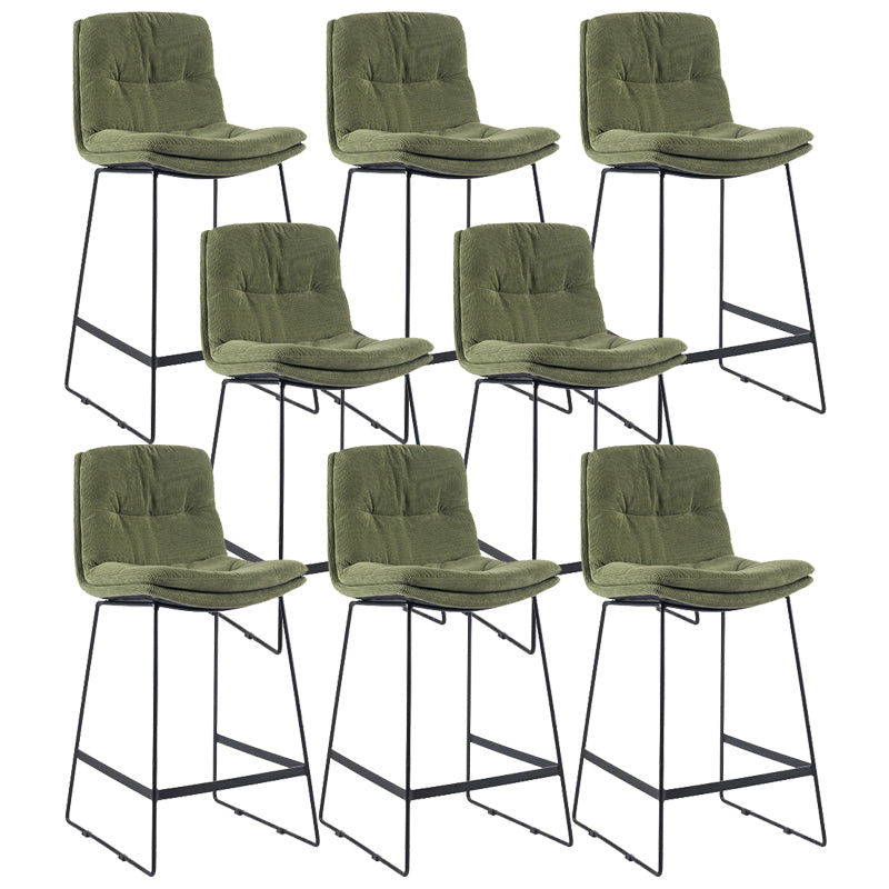 Coffee Shop Low Back Scandinavian Stool Matte Finish Upholstered Bar Stools Blackish Green 8 Piece Set Counter Stool(26"H) Clearhalo 'Bar Furniture' 'Bar Stools' 'bar_stools' 'furn' 'furn_bar_stools' 'Furniture' 'furniture_bar_stools' 'Kitchen & Dining Furniture' 4984892