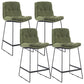 Coffee Shop Low Back Scandinavian Stool Matte Finish Upholstered Bar Stools Blackish Green 4 Piece Set Counter Stool(26"H) Clearhalo 'Bar Furniture' 'Bar Stools' 'bar_stools' 'furn' 'furn_bar_stools' 'Furniture' 'furniture_bar_stools' 'Kitchen & Dining Furniture' 4984893