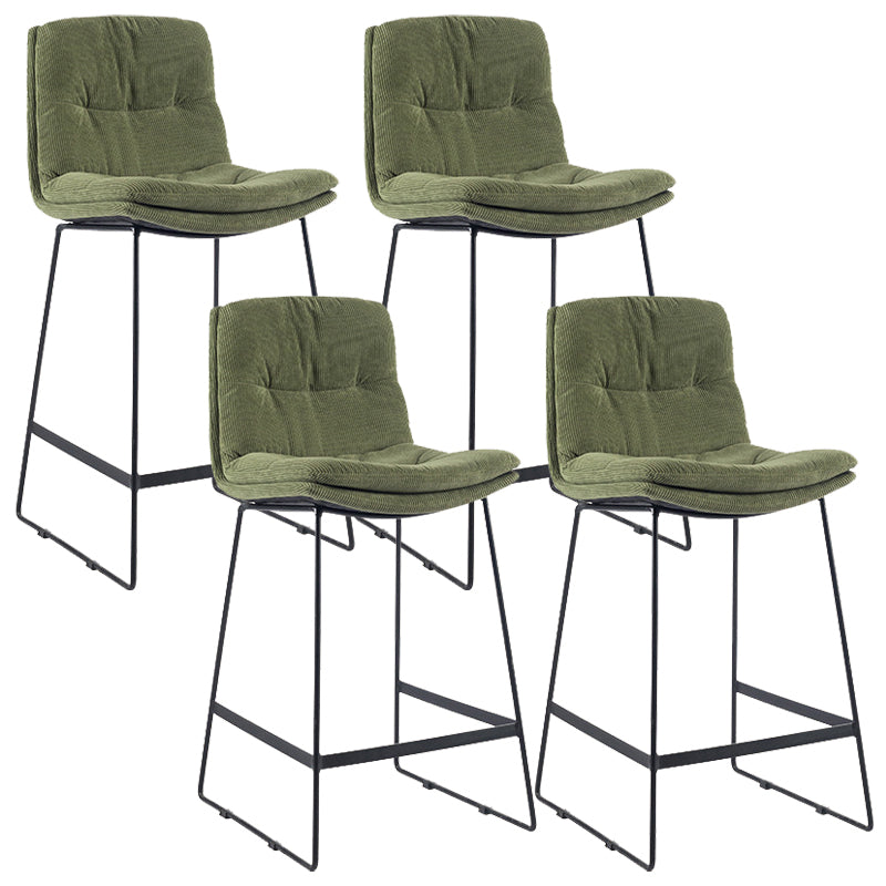 Coffee Shop Low Back Scandinavian Stool Matte Finish Upholstered Bar Stools Blackish Green 4 Piece Set Counter Stool(26"H) Clearhalo 'Bar Furniture' 'Bar Stools' 'bar_stools' 'furn' 'furn_bar_stools' 'Furniture' 'furniture_bar_stools' 'Kitchen & Dining Furniture' 4984893