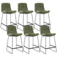 Coffee Shop Low Back Scandinavian Stool Matte Finish Upholstered Bar Stools Blackish Green 6 Piece Set Counter Stool(26"H) Clearhalo 'Bar Furniture' 'Bar Stools' 'bar_stools' 'furn' 'furn_bar_stools' 'Furniture' 'furniture_bar_stools' 'Kitchen & Dining Furniture' 4984894
